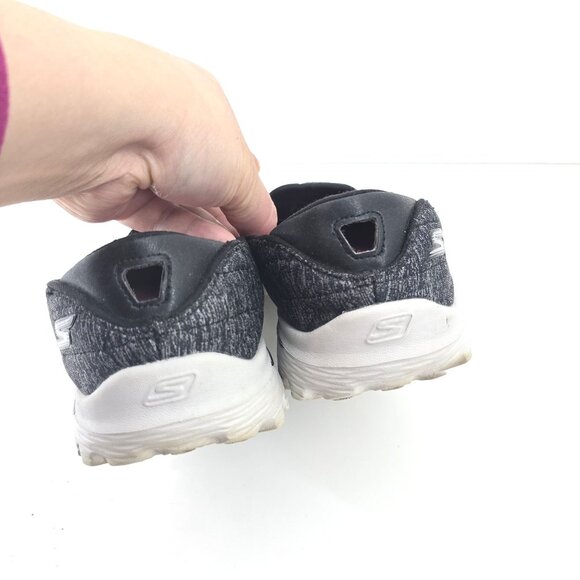 Skechers Women’s Black Heather Goga Mat Go Walk Slip On Walking Shoes Women 10 - Picture 5 of 7